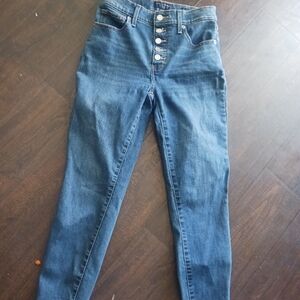 LUCKY BRAND LOS ANGELES jeans Size 4/27 Medium Blue Denim Button Up